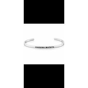 Mantra Band Silver Bracelet – “Hakuna Matata” | Inspirational Cuff |
